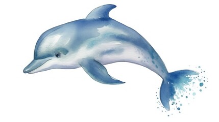 Obraz premium Elegant Watercolor Dolphin Painting