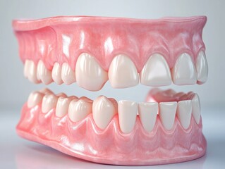 3D Dental Illustration of Overbite Occlusion: Medically Accurate Teeth and Gum Care for a Healthy Smile