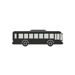 Black Bus, long bus icon png Minimalist flat icon, vector logo style sign clipart on a transparent background