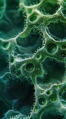 Fascinating close up view of intricate vibrant microscopic organic patterns and structures found in the natural world showcasing the incredible complexity and beauty of microbiology and cellular life