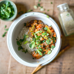 Bowl of Chickpeas and Rice: Healthy Meal Photography