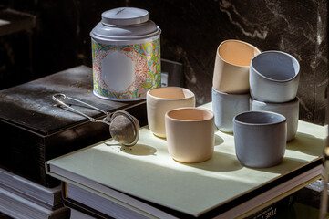 ceramic cups to accompany a good tea and books