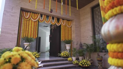 Exquisite Flower Decoration for Indian Haldi Ceremony - Vibrant and Traditional Design for a Joyous Pre-Wedding Ritual
