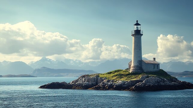 Lighthouse building with overlooking the sea