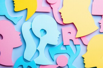 Inclusive Cutouts: Celebrating Diversity with Pronouns in Bold Typography for Respect and Tolerance