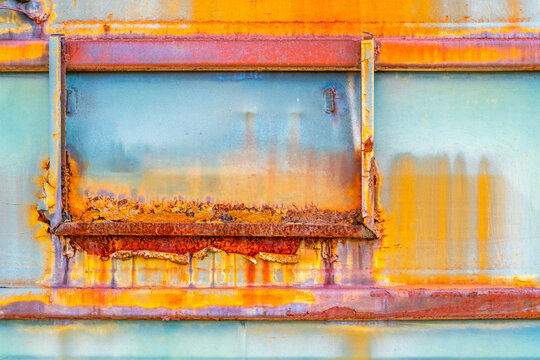 colorful rusty metal fittings
