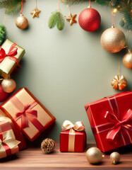 Weihnachtsgeschenke mit Dekoration 