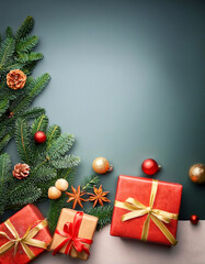 Weihnachtsgeschenke mit Dekoration 