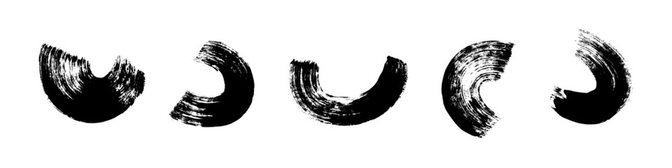 Abstract paint brush strokes grunge texture. Rough lines and shapes stain. Flat vector illustration isolated on white background.