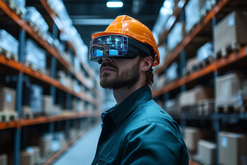Innovative worker enhances efficiency with augmented reality in warehouse