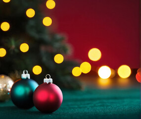 Obraz premium christmas background with balls
