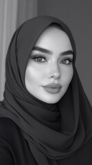 Naklejka premium Beautiful woman in hijab.