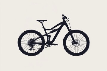 Obraz premium Mountain bike silhouette on plain background showcasing its unique design and features