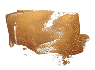 PNG Art Oil, Acrylic ink grain smear painting blot shape element. Abstract relief grunge dirty texture Gold brushstroke stain on transparent background.