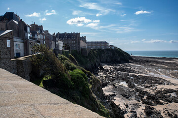 Granville in Normandy, France, with its cliffs and walls