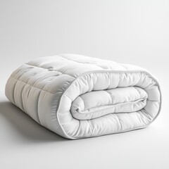 Obraz premium Soft White Mattress Topper Rolled Up for Home Comfort and Relaxation