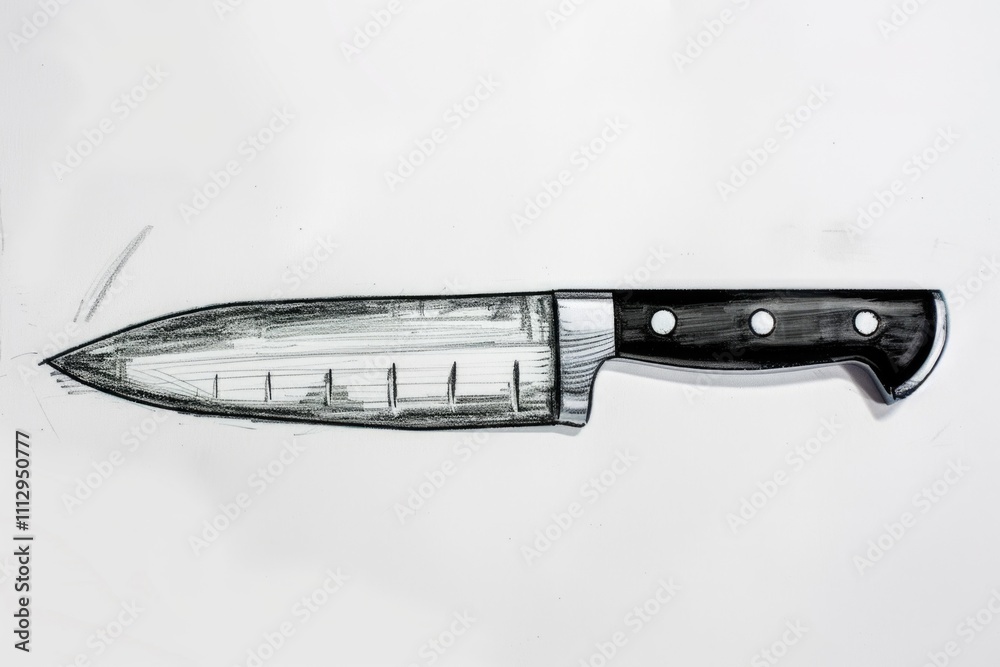 Poster a close-up image of a knife lying on a flat surface, possibly used in various scenes