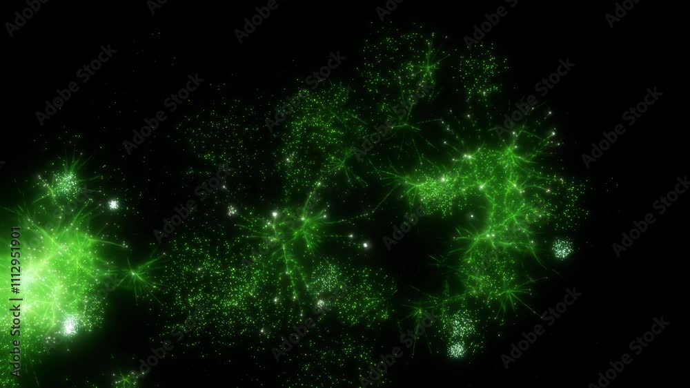 Wall mural happy new year 2025 motion animation. abstract motion background shining colorful particles. new yea