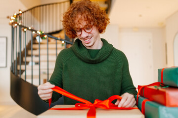 Festive gifts unwrapping