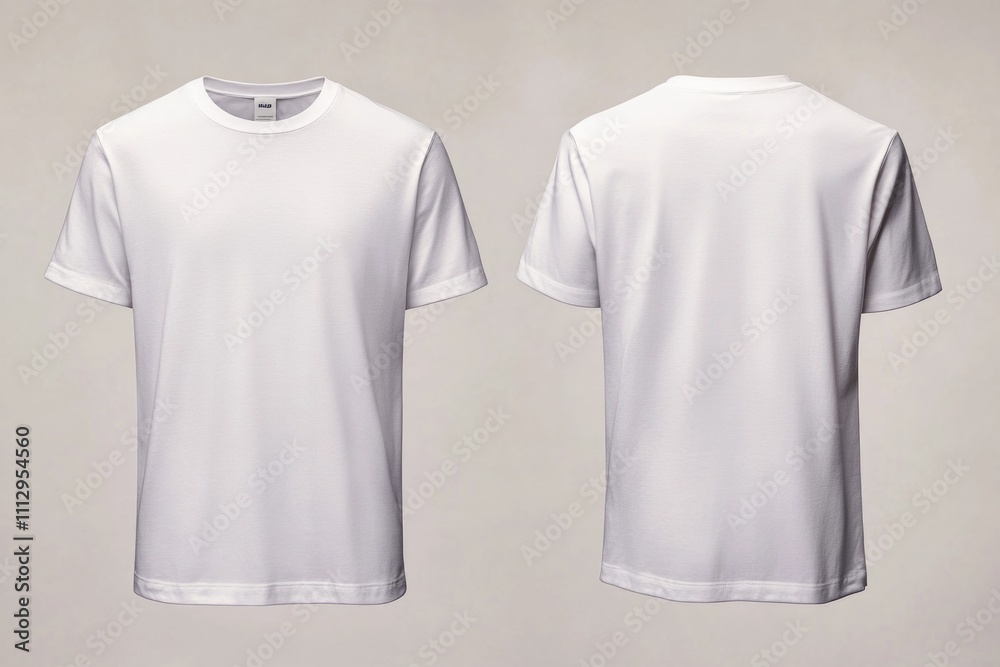 Poster a simple and clean design featuring a white t-shirt on a gray background, suitable for various uses 