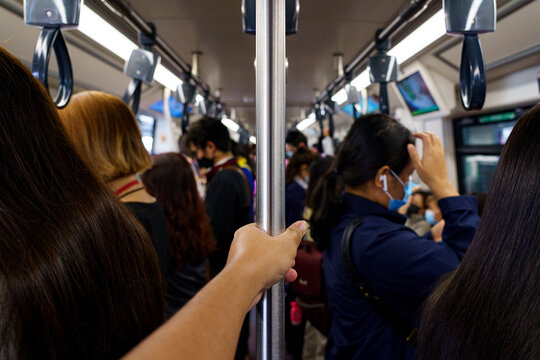Train rush hour in Bangkok