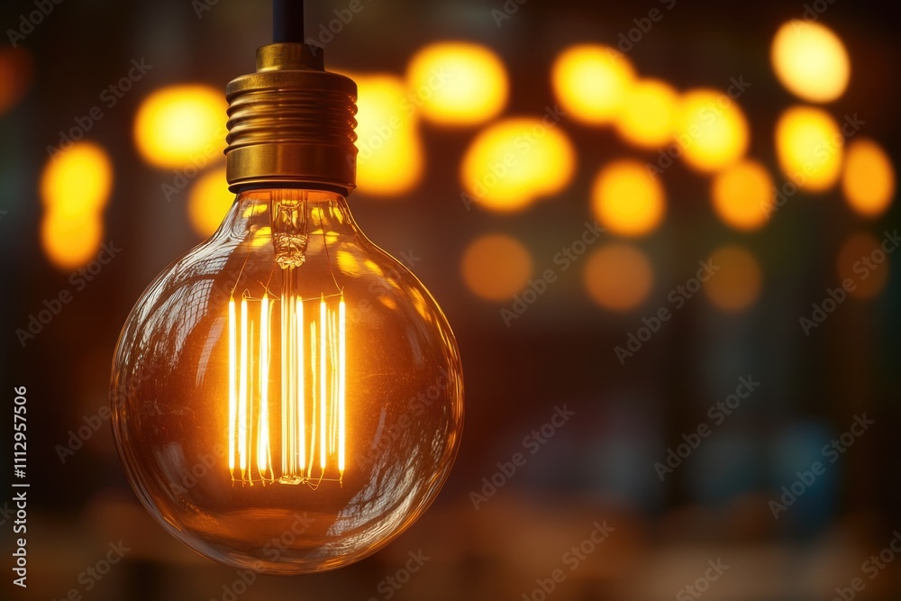 Poster a close-up shot of a light bulb with a blurred background