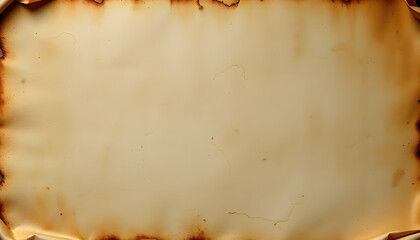 Old parchment paper with copy space background. Grimoire weathered page top view. Blank empty page for text placement witchcraft or magic book page Scrolls manuscripts or spells. Mystic occult conce