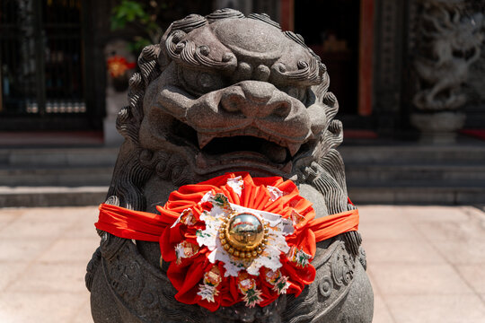 Chinese Lion Statue in a Taoist temple