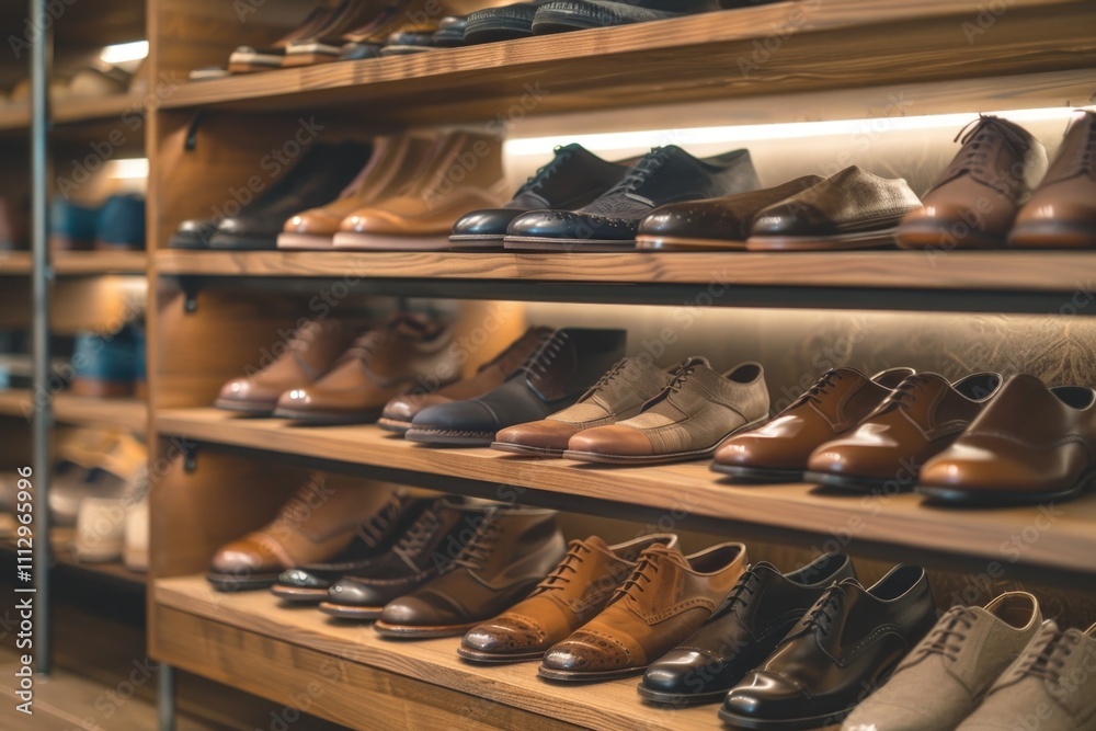 Poster shoes on display in a store, perfect for commercial or editorial use
