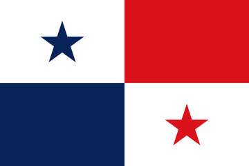 Panama flag in official colors, dimensions and aspect ratio. Vector flag symbolizing national pride, identity, heritage, patriotism and authority
