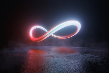 Abstract background with plasma shape infinite symbol