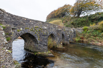 The autumn colours at Landacre bridge in Exmoor national Park