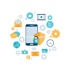 Data security concept. Flat vector illustration.	