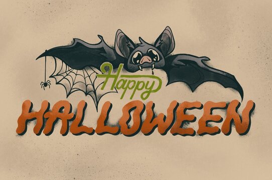 Halloween lettering card