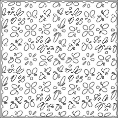 Abstract shapes.Patterns from lines.White wallpaper. Vector graphics for design, textile, decoration, cover, wallpaper, web background, wrapping paper, fabric, packaging. Repeating pattern.