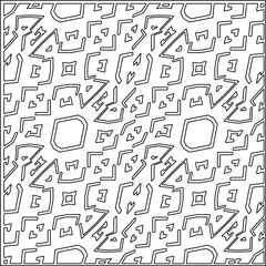 Abstract shapes.Patterns from lines.White wallpaper. Vector graphics for design, textile, decoration, cover, wallpaper, web background, wrapping paper, fabric, packaging. Repeating pattern.