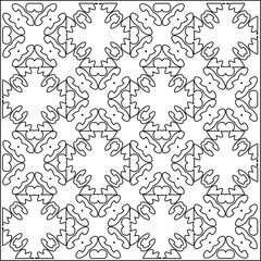 Abstract shapes.Patterns from lines.White wallpaper. Vector graphics for design, textile, decoration, cover, wallpaper, web background, wrapping paper, fabric, packaging. Repeating pattern.