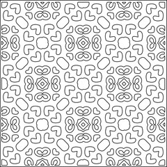 Abstract shapes.Patterns from lines.White wallpaper. Vector graphics for design, textile, decoration, cover, wallpaper, web background, wrapping paper, fabric, packaging. Repeating pattern.