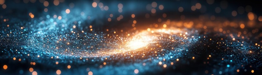 Naklejka premium A symbolic glowing deepspace communication array visualized in a tech lab, dramatic cinematic lighting