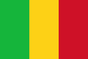 Mali flag in official colors, dimensions and aspect ratio. Vector flag symbolizing national pride, identity, heritage, patriotism and authority