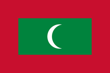 Maldives flag in official colors, dimensions and aspect ratio. Vector flag symbolizing national pride, identity, heritage, patriotism and authority