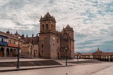 Fototapeta premium Cusco Cathedral early in the morning