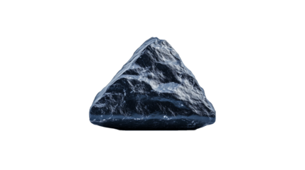 Digital Rendering of Triangular Rock Isolated on Transparent Background