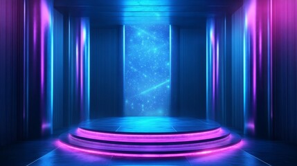 empty stage in advertising lights format