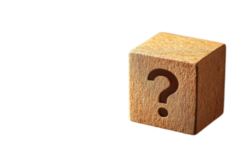 A cube with a big question mark on its surface