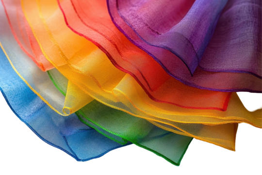 multicolored fabric on a white background