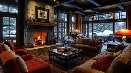 Cozy living room featuring a fireplace as the focal point.