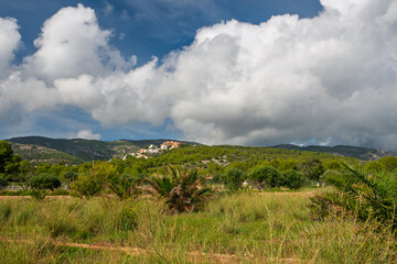 Blick von der Platja Galarza auf die Urbanización Marcolina in Alcossebre, Provinz Castellón, Autonome Gemeinschaft Valencia, Spanien © Christian Baur