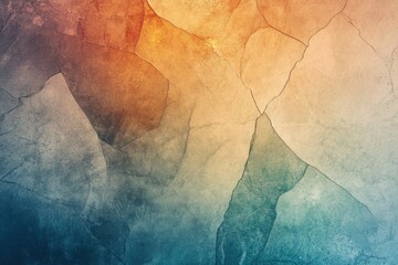 Minimalist abstract background with subtle cracked texture and gradient color scheme blending warm orange and cool blue tones, modern aesthetic with natural feel. For backdrops, presentations, designs