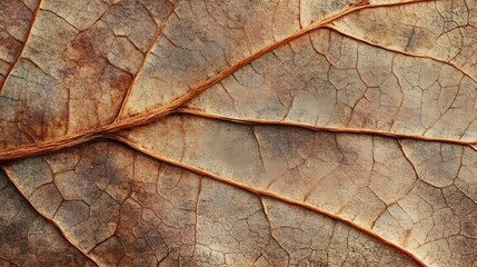 Plant fiber texture of dried leaves brown and beige